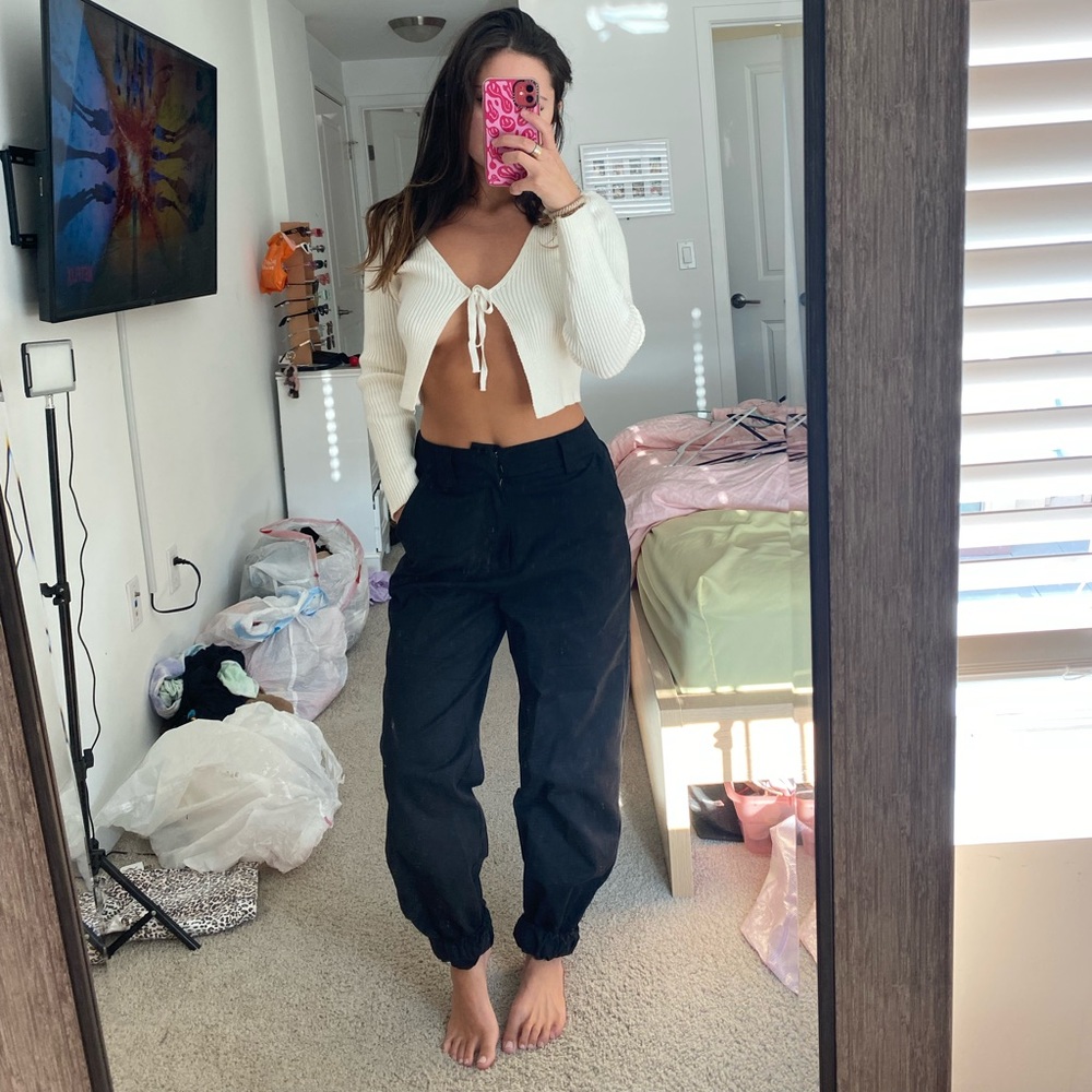 i am gia black cargo pants